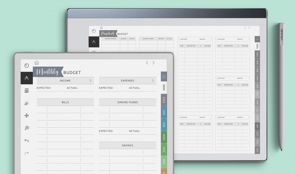 Budget Planners for reMarkable