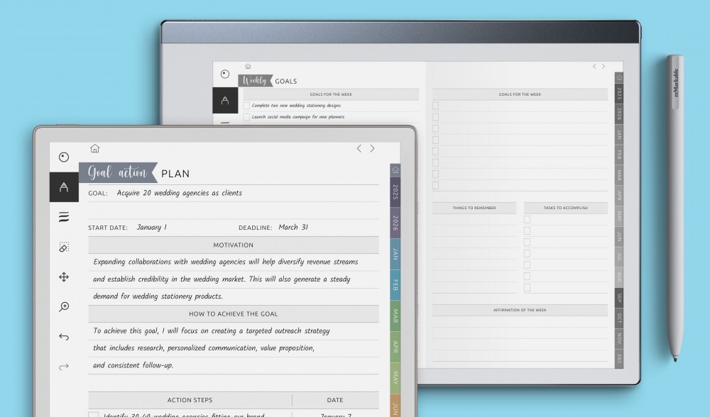 Goal Planners for reMarkable