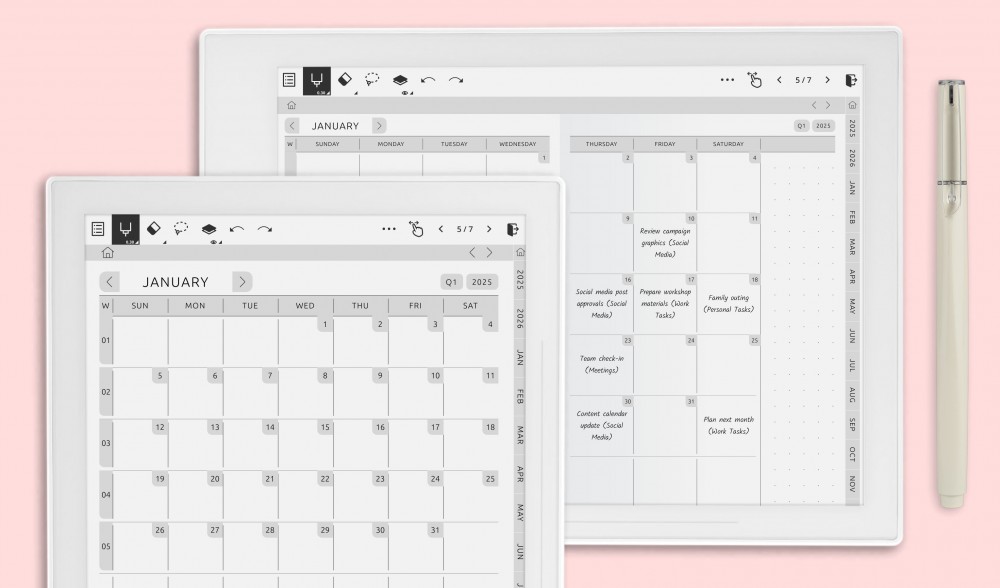 Monthly Planners For Supernote