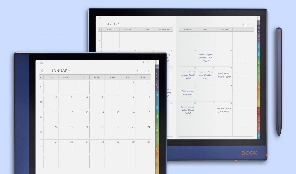 Monthly Planners for BOOX Note