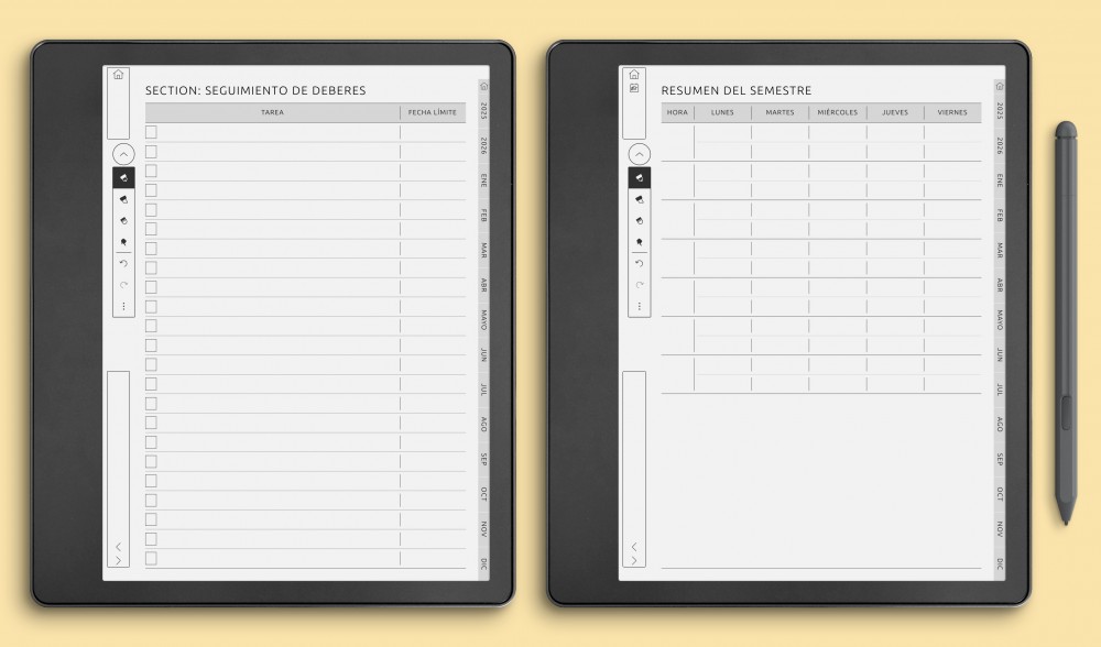 Student Planner Templates for Kindle Scribe
