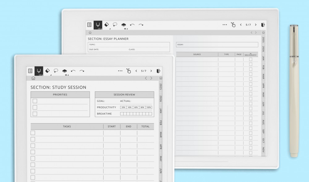 Student Planners for Supernote