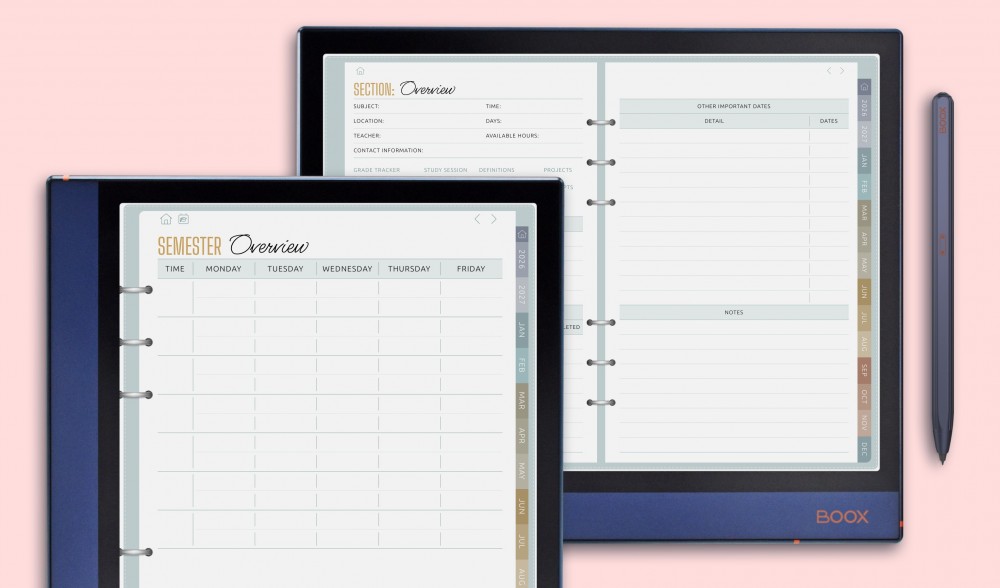 Student Planners for ONYX BOOX 