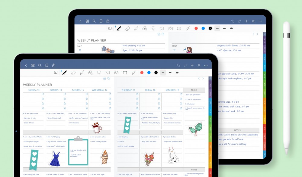 Digital Weekly Planners