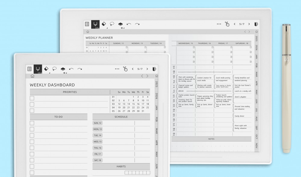 Weekly Planners For Supernote