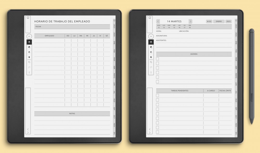 Work Planner Templates for Kindle Scribe