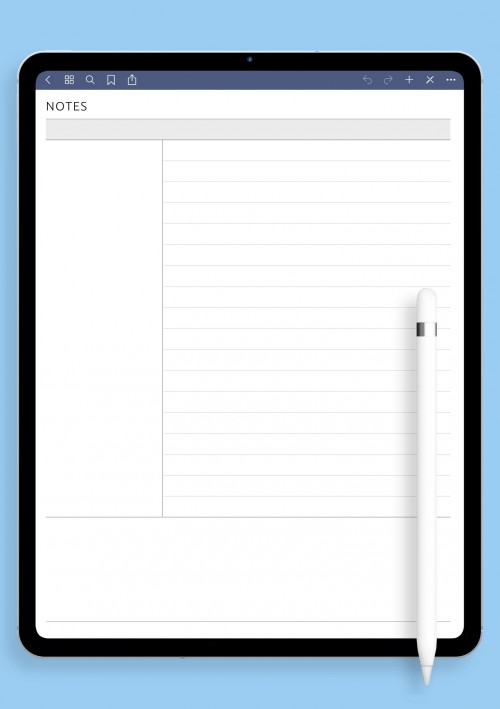 Notability Cornell Notes Ruled Template