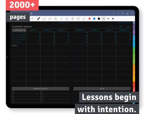 Digital Teacher Planner [Dark] for iPad and Android
