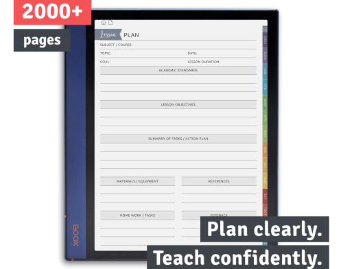 Teacher Planner for Onyx Boox Tablets