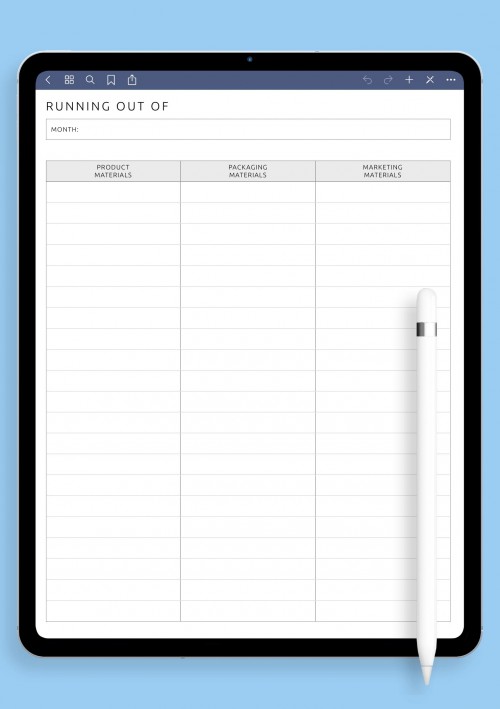 Notability Running Out Of Template