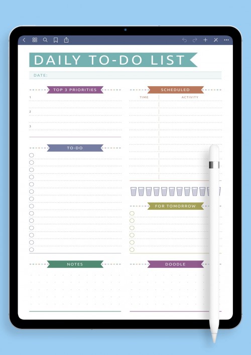 Scheduled Daily To Do List - Casual Style for GoodNotes